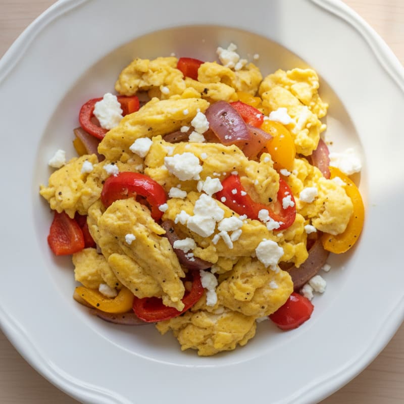 Hearty Scrambled Eggs with Roasted Vegetables