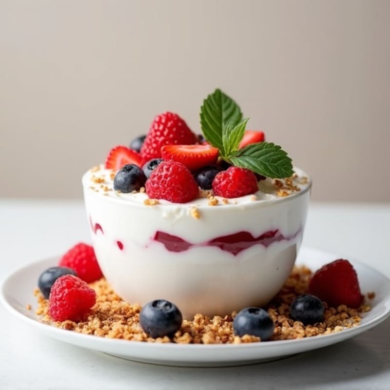 Creamy Greek Yogurt with Fresh Berries and Crunchy Granola