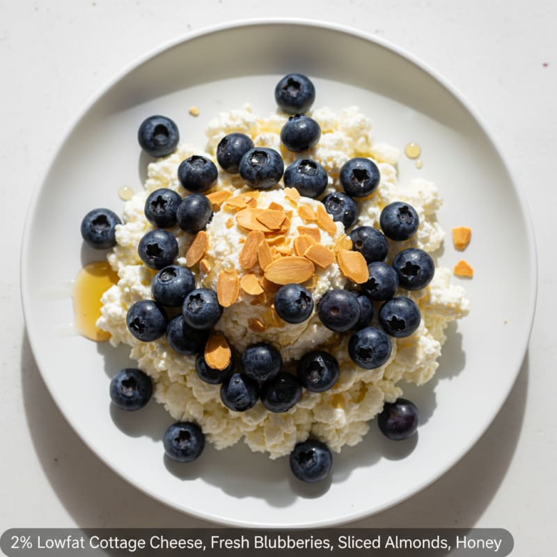 Cottage Cheese Berry Bowl with Almonds