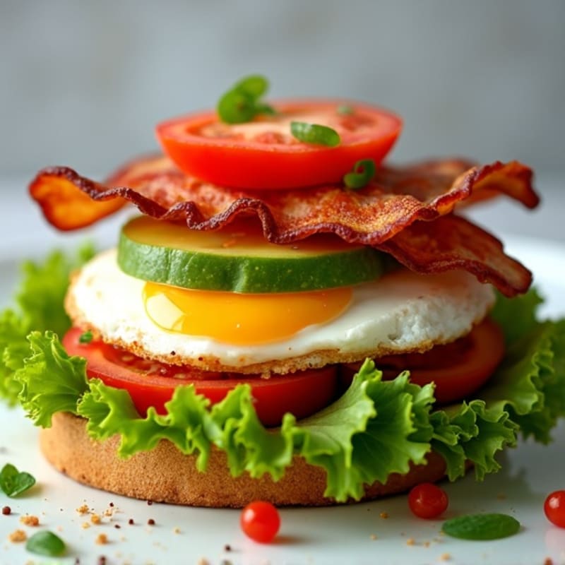 Crispy Turkey Bacon & Avocado Stack with Lettuce and Tomato