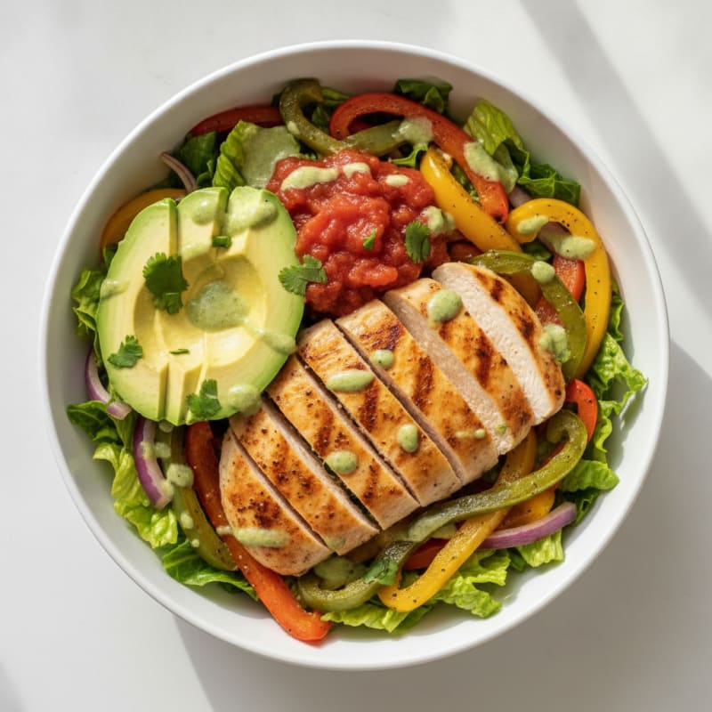 Chicken Taco Bowl with Roasted Peppers
