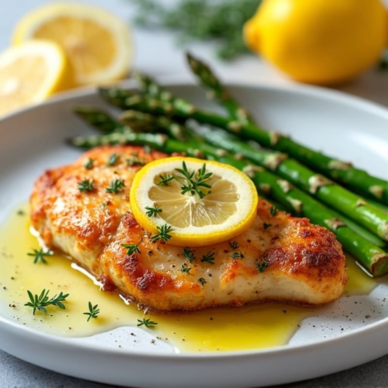 Crispy Lemon-Herb Chicken with Roasted Asparagus
