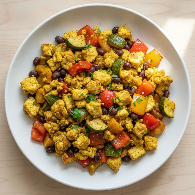 Hearty Tofu Scramble with Roasted Vegetables