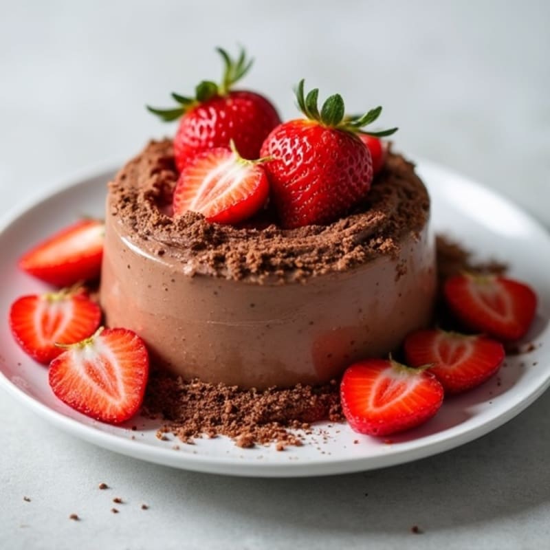 Chocolate Protein Mousse with Fresh Strawberries