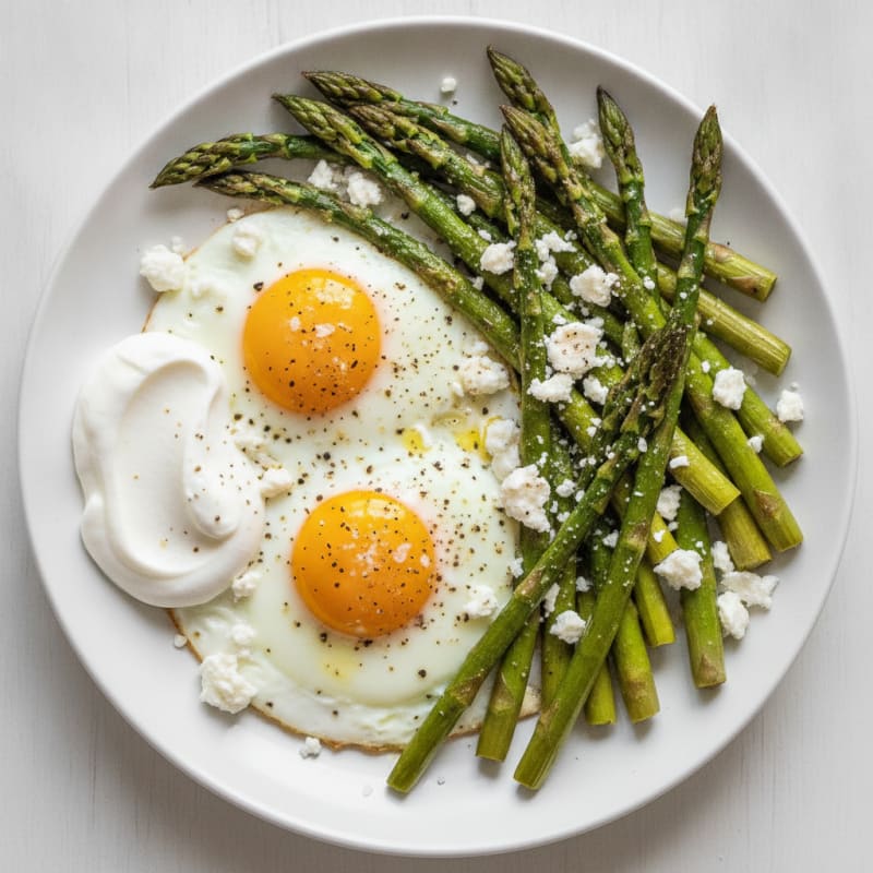 Baked Eggs with Roasted Asparagus