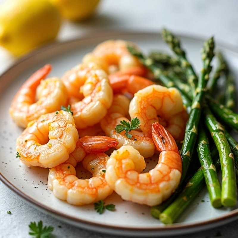 Lemon Garlic Shrimp with Roasted Asparagus