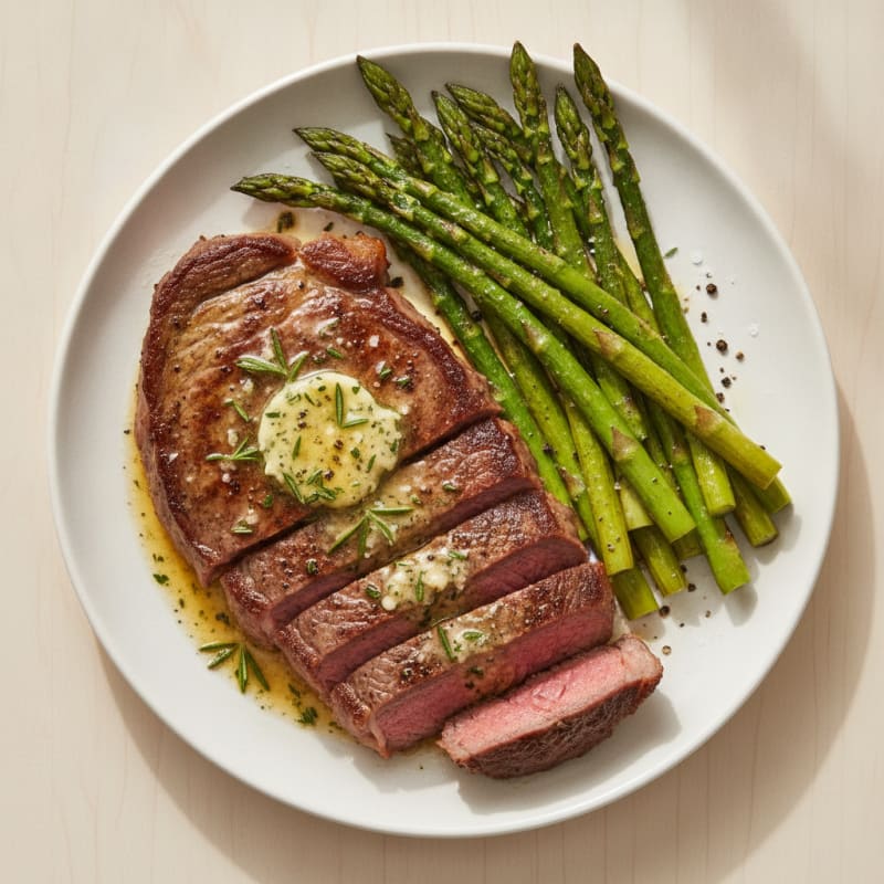 Pan-Seared Steak with Garlic Herb Butter
