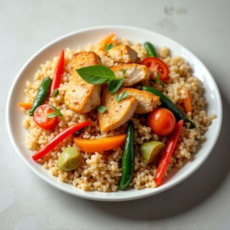 Lean Chicken and Veggie Brown Rice Stir-Fry