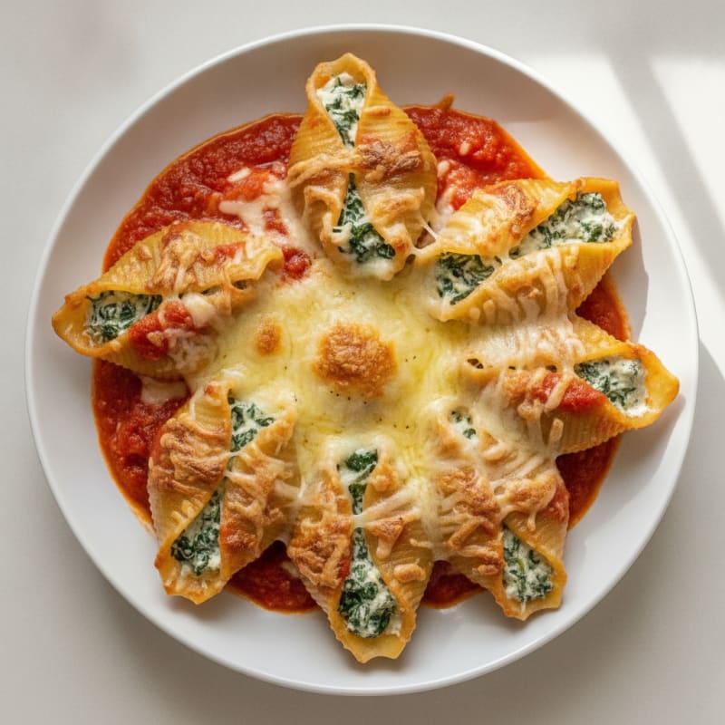Baked Spinach Ricotta Stuffed Shells