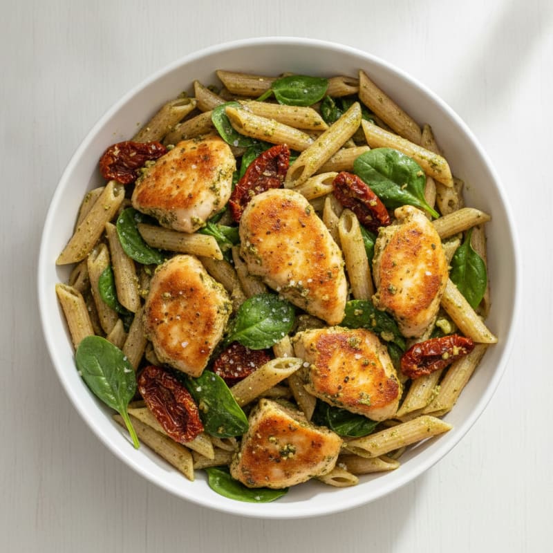 Pesto Chicken with Sundried Tomato Pasta