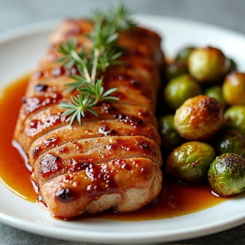 Roasted Pork Tenderloin with Sticky Sweet and Savory Glaze