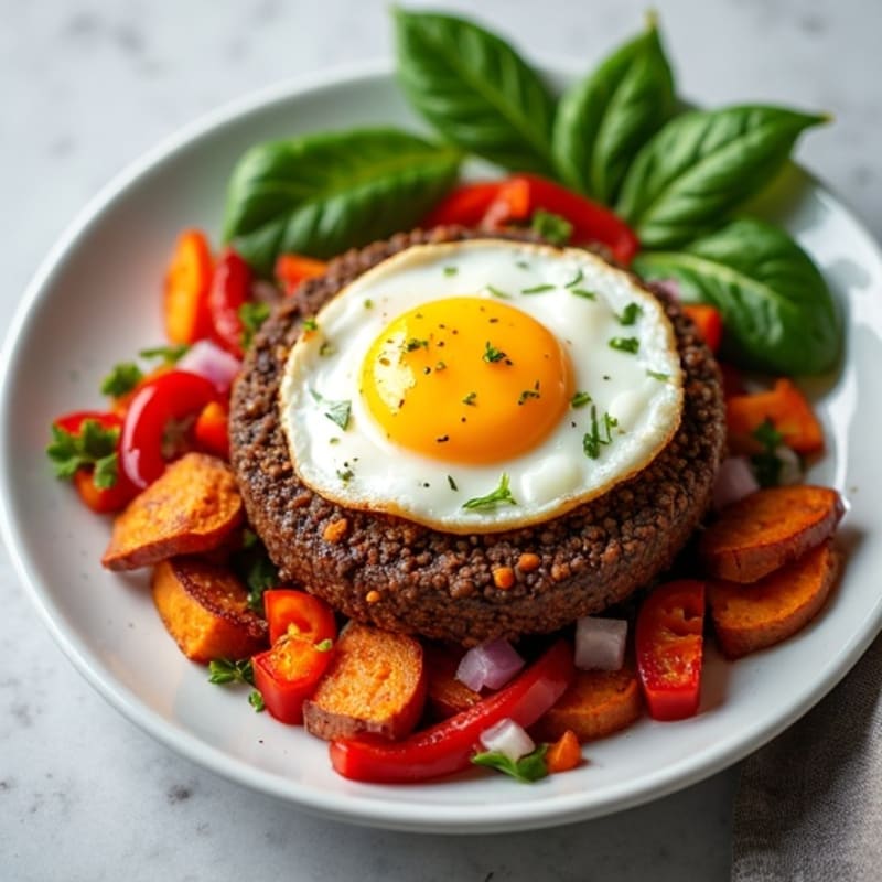 Crispy Lean Ground Beef and Sweet Potato Hash