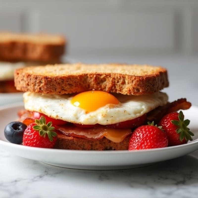 Crispy Air-Fried Almond Butter & Berry Sandwich