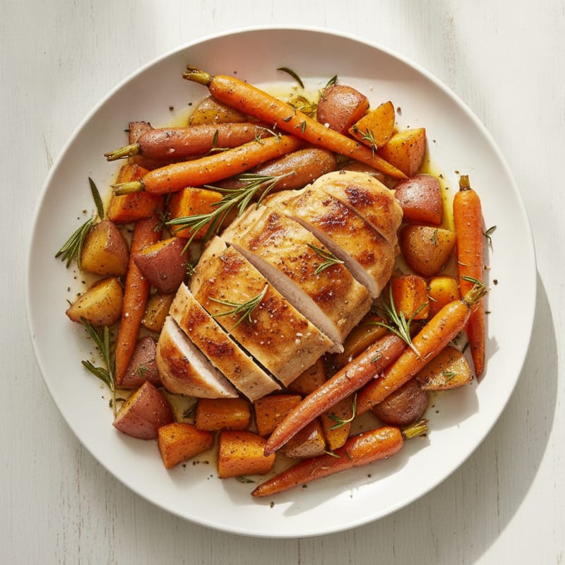 Herb-Roasted Chicken and Root Vegetables
