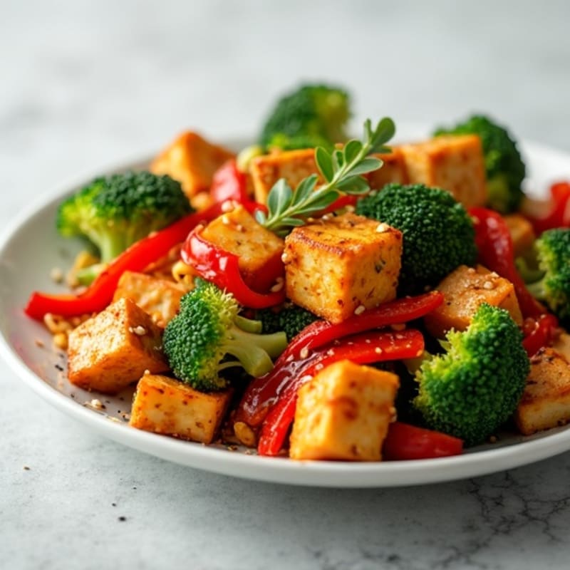 Crispy Sesame Ginger Tofu Stir-Fry