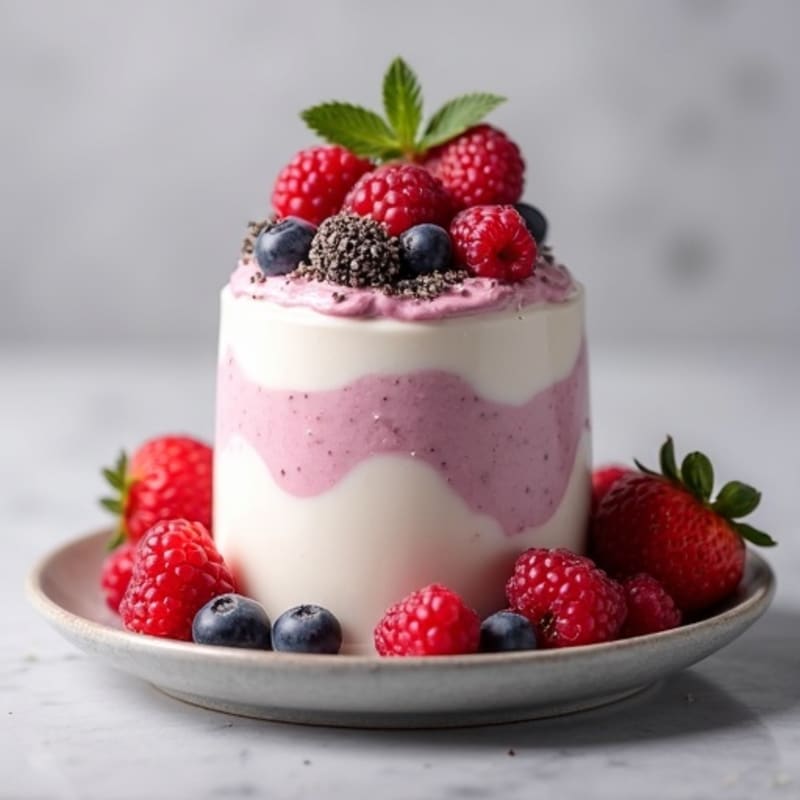 Silky Greek Yogurt Protein Mousse with Mixed Berries