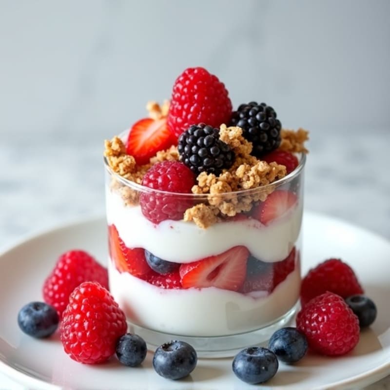 Greek Yogurt Protein Parfait with Mixed Berries