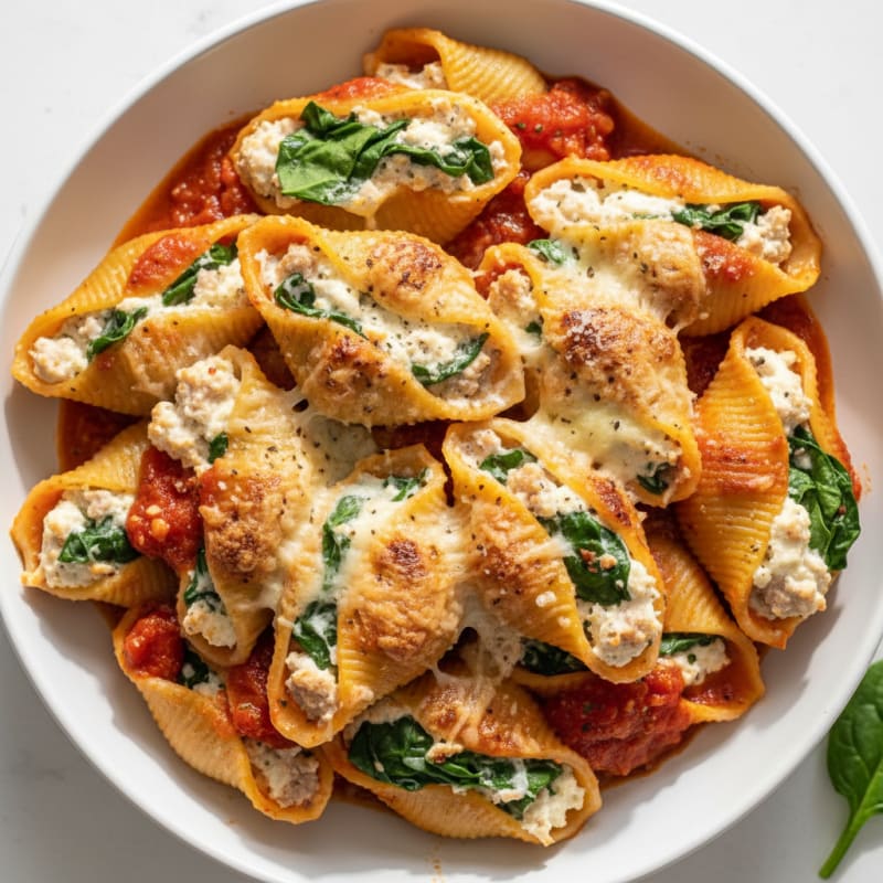 Creamy Spinach Ricotta Stuffed Shells