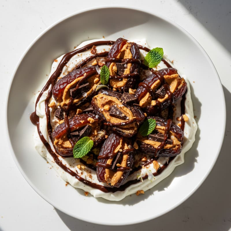 Protein-Packed PB & Chocolate Stuffed Date Bowl