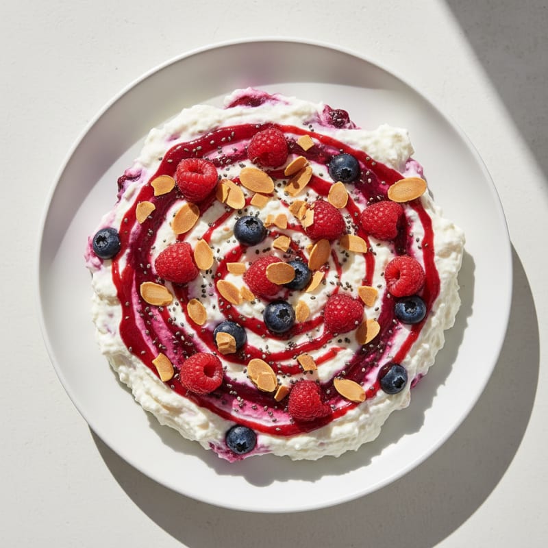 Silky Greek Yogurt Protein Mousse with Mixed Berries