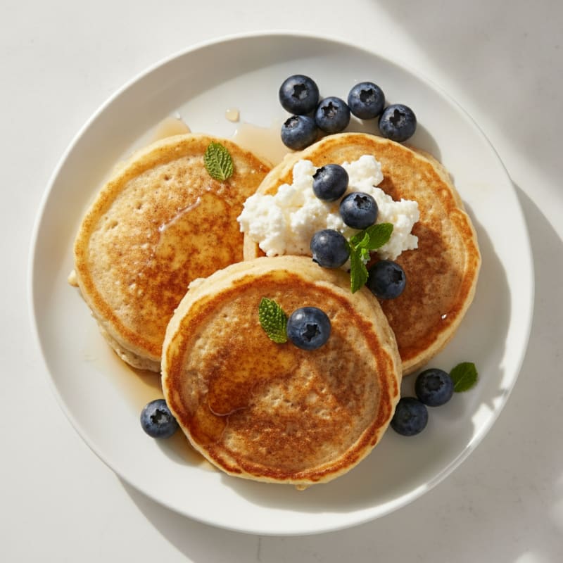Fluffy Cottage Cheese Protein Pancakes