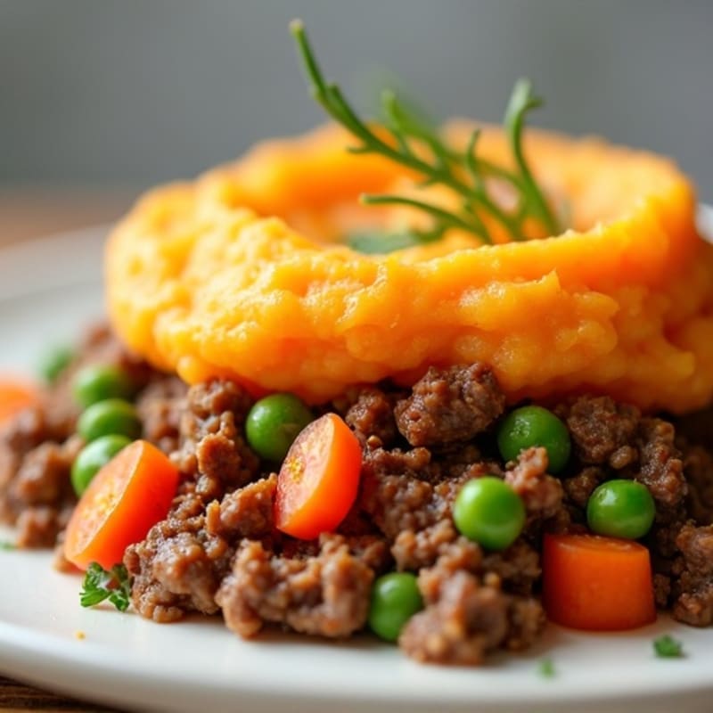 Lean Beef Shepherd's Pie with Creamy Sweet Potato Topping