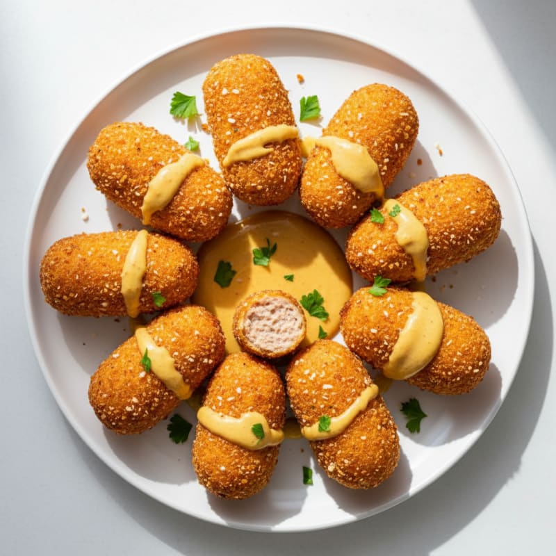 Crispy Golden Corn Dogs with Honey Mustard