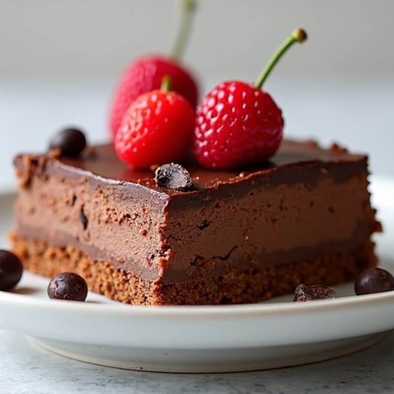 Dark Chocolate Greek Yogurt Cheesecake Squares