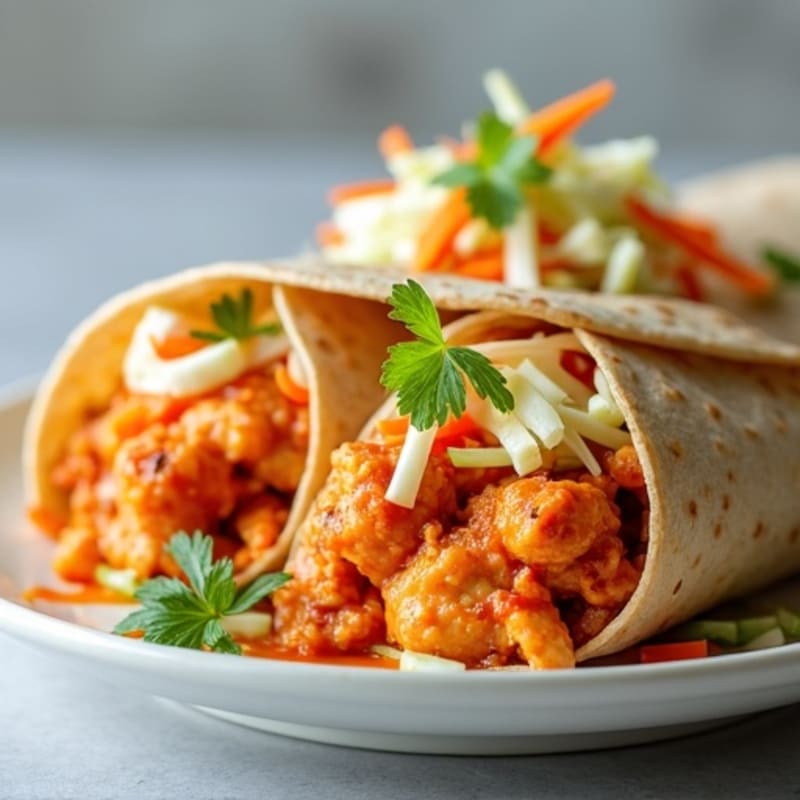 Spicy Buffalo Chicken Wraps with Crunchy Slaw
