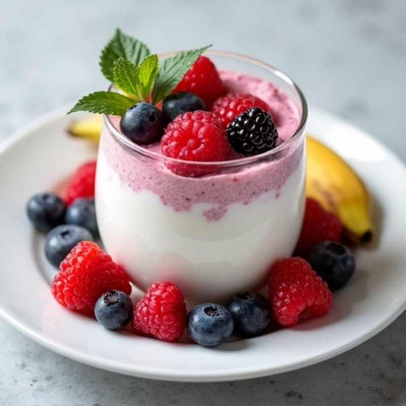 Greek Yogurt Protein Mousse with Mixed Berries