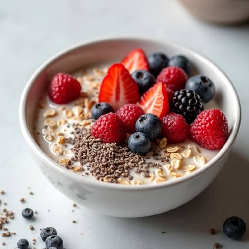 Creamy Oats with Fresh Berries and Chia Seeds