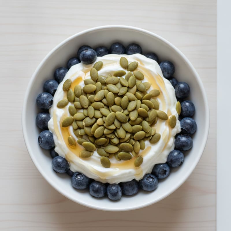 Greek Yogurt Berry Parfait with Pumpkin Seeds