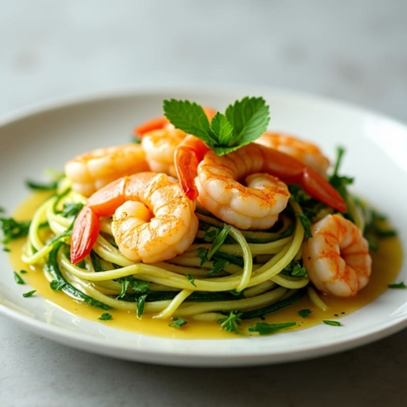 Lemon-Garlic Butter Shrimp with Herb Zucchini Noodles