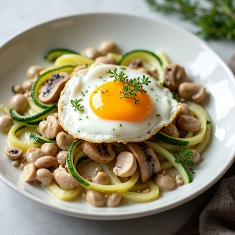 Creamy Mushroom Ragu with Zucchini Ribbons