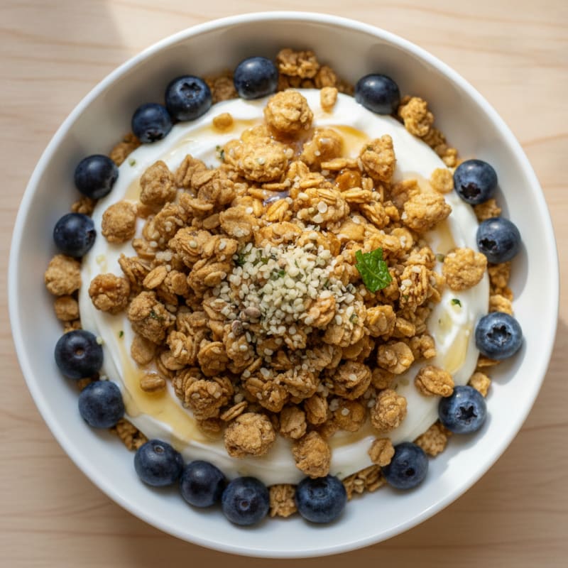 Creamy Greek Yogurt Parfait with Protein Granola and Berries