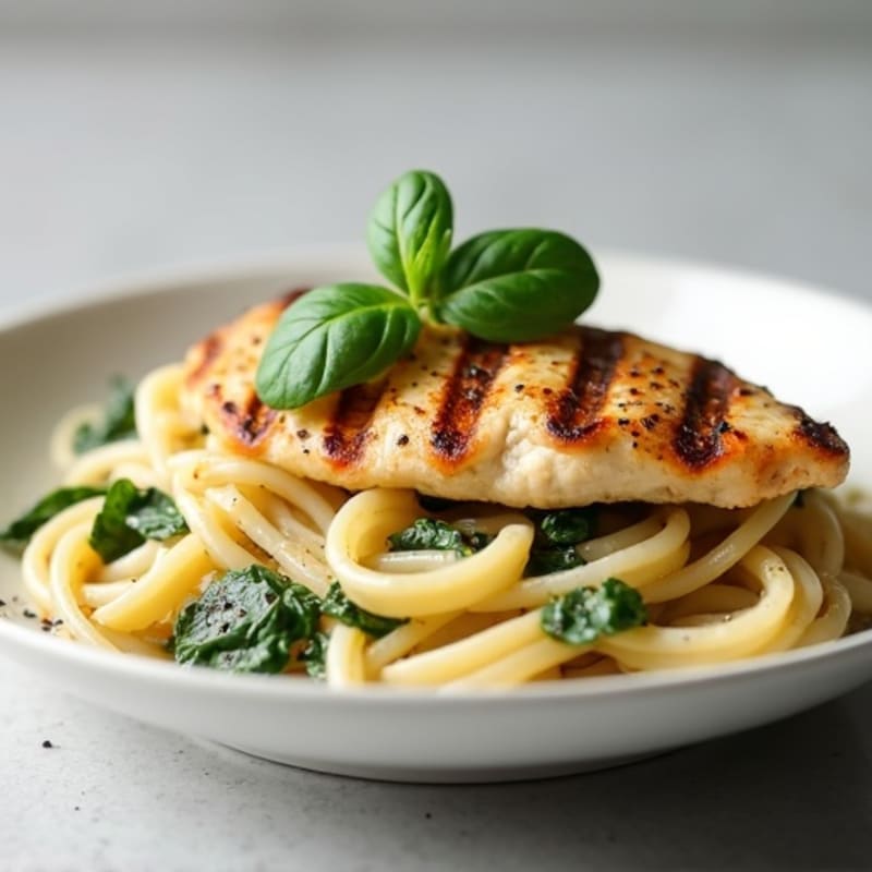 Healthy Creamy Chicken Alfredo Pasta