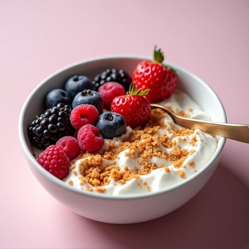 Greek Yogurt Protein Bowl with Mixed Berries and Almond Butter