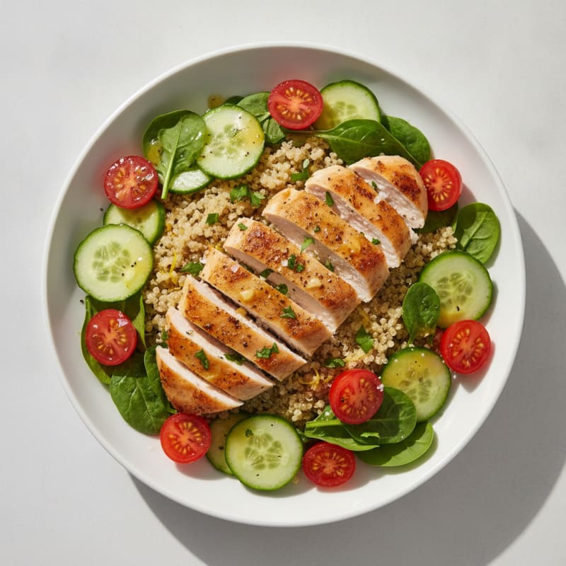 Lemon-Herb Chicken and Quinoa Bowl