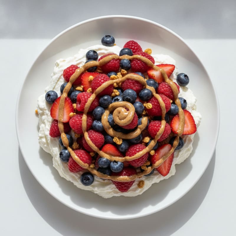 Silky Greek Yogurt Protein Mousse with Mixed Berries