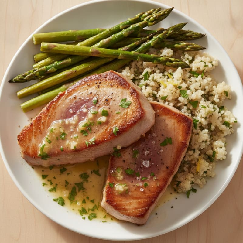 Pan-Seared Tuna with Lemon-Herb Sauce