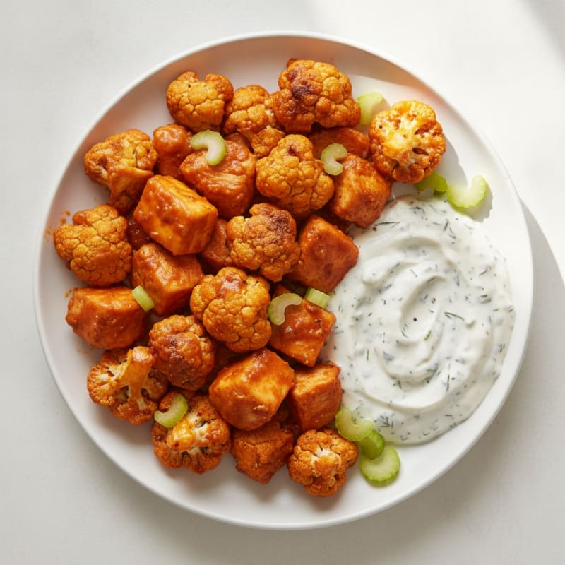Buffalo Cauliflower Bites with Ranch Dip