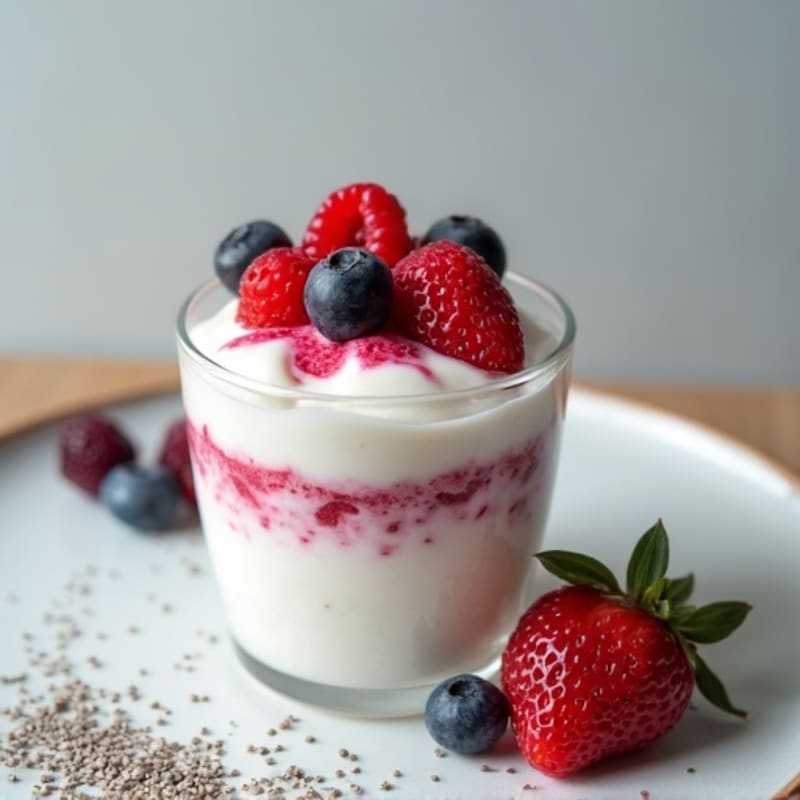 Creamy Greek Yogurt Protein Pudding with Mixed Berries