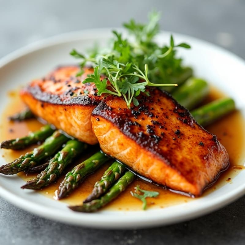 Crispy Teriyaki Salmon with Roasted Asparagus