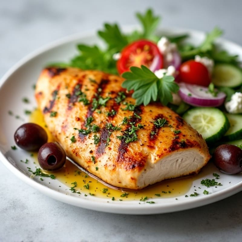 Herb-Citrus Grilled Chicken with Fresh Mediterranean Salad
