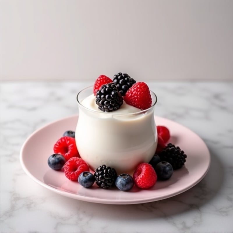 Silky Greek Yogurt Protein Mousse with Mixed Berries