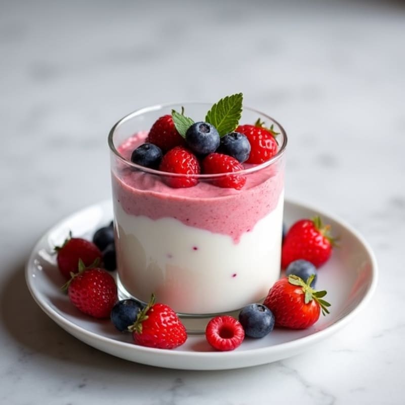 Greek Yogurt Protein Mousse with Mixed Berries