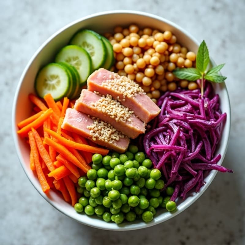 Fresh Sesame-Ginger Tuna Bowl with Crunchy Vegetables