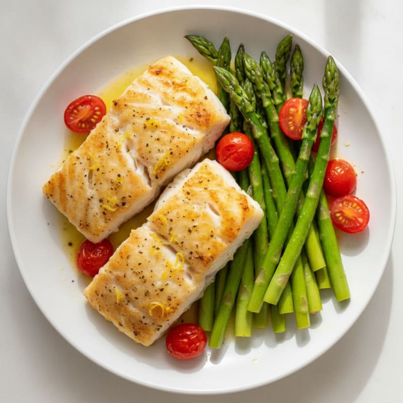 Lemon Herb Baked Cod with Asparagus