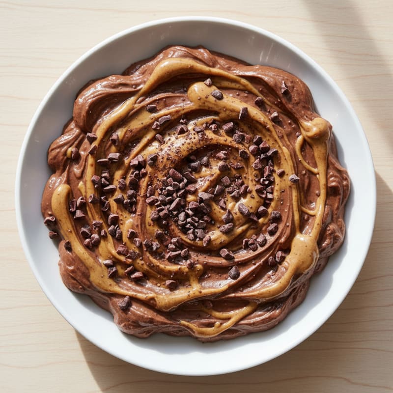 Chocolate Protein Greek Yogurt with Almond Butter Swirl