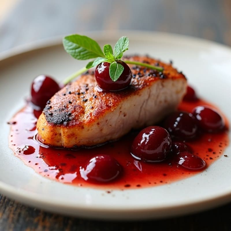 Crispy Pan-Seared Duck Breast with Cherry Sauce